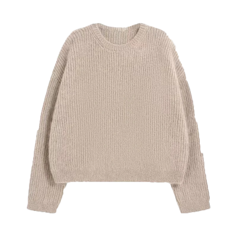 Damski sweter w stylu projektanta z okrągłym dekoltem