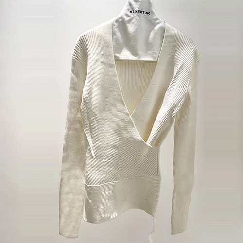 White V Neck Womens Top